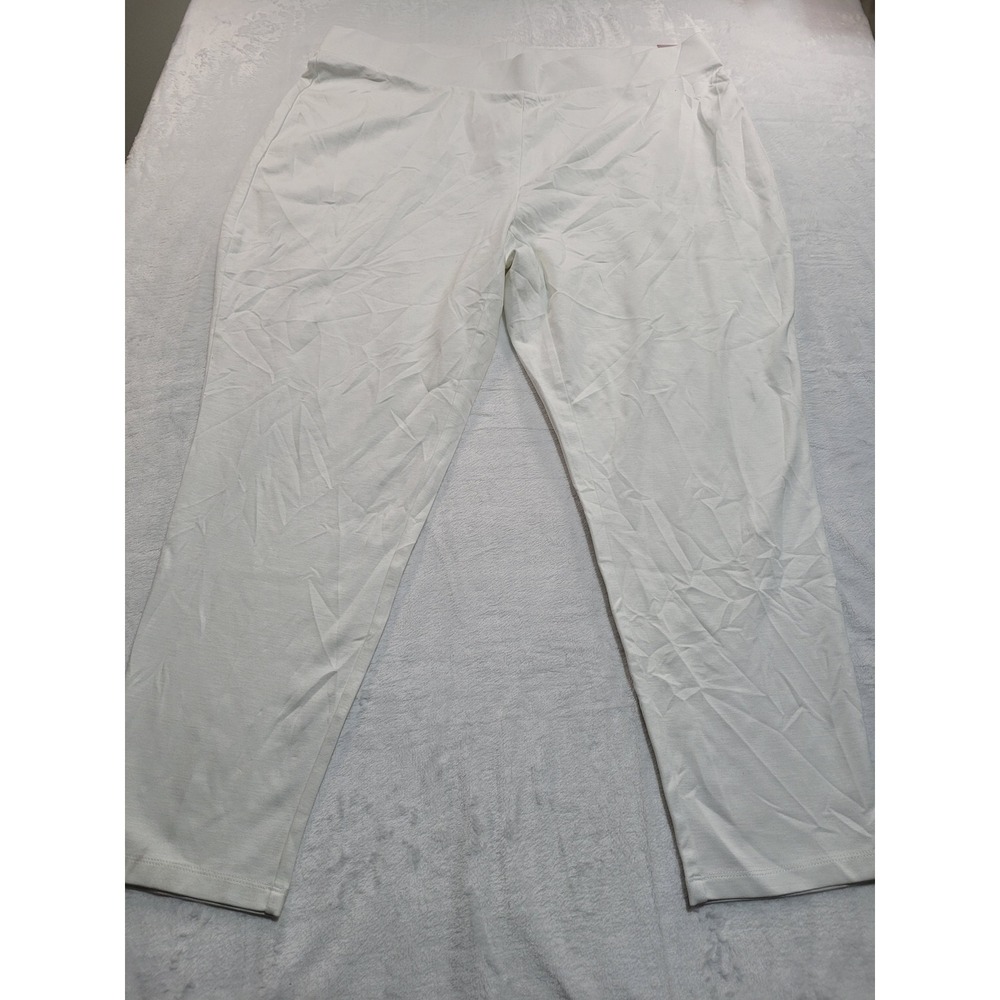 NWT Ashley Stewart Ponte Capri Leggings Womens 22/24 White Stretch Pants